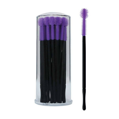 Silicone Eyelash Mascara Brush Purple - 25 pcs