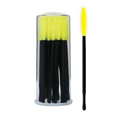 Silicone Eyelash Mascara Brush Yellow - 25 pcs