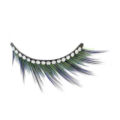 Diamond covered and coloured strip lash