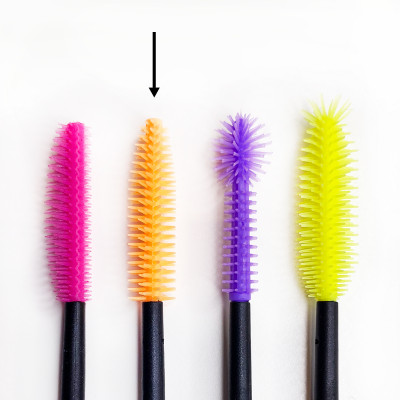 Silicone Eyelash Mascara Brush Orange - 25 pcs