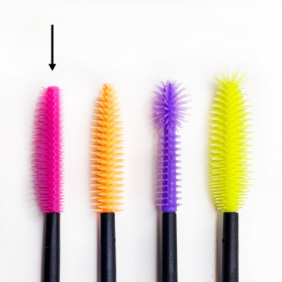 Silicone Eyelash Mascara Brush Fuchsia - 25 pcs