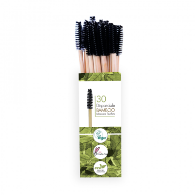 Vegan Disposable Bamboo Mascara Brushes 30 pcs
